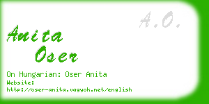 anita oser business card